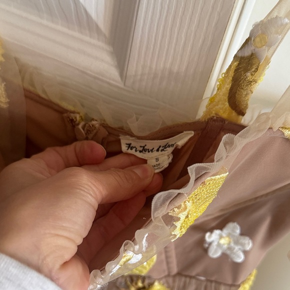 For Love And Lemons Brown Dress with Yellow and White Floral Accents - Picture 3 of 4